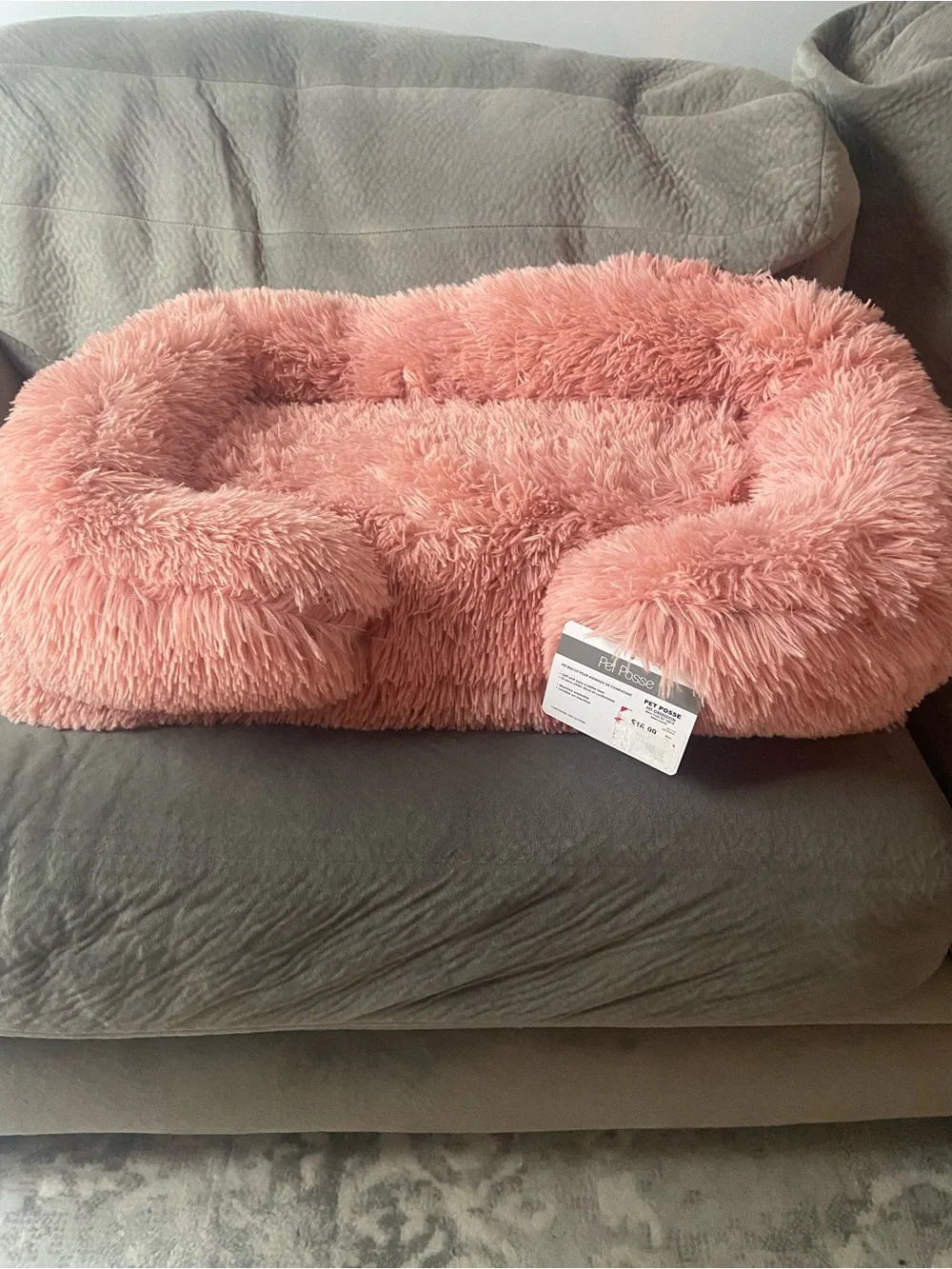 Pet Dog Bed 30x20 Posse Plush Fluffy NEW